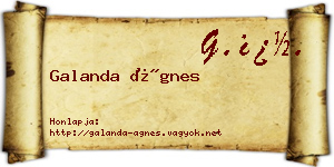 Galanda Ágnes névjegykártya